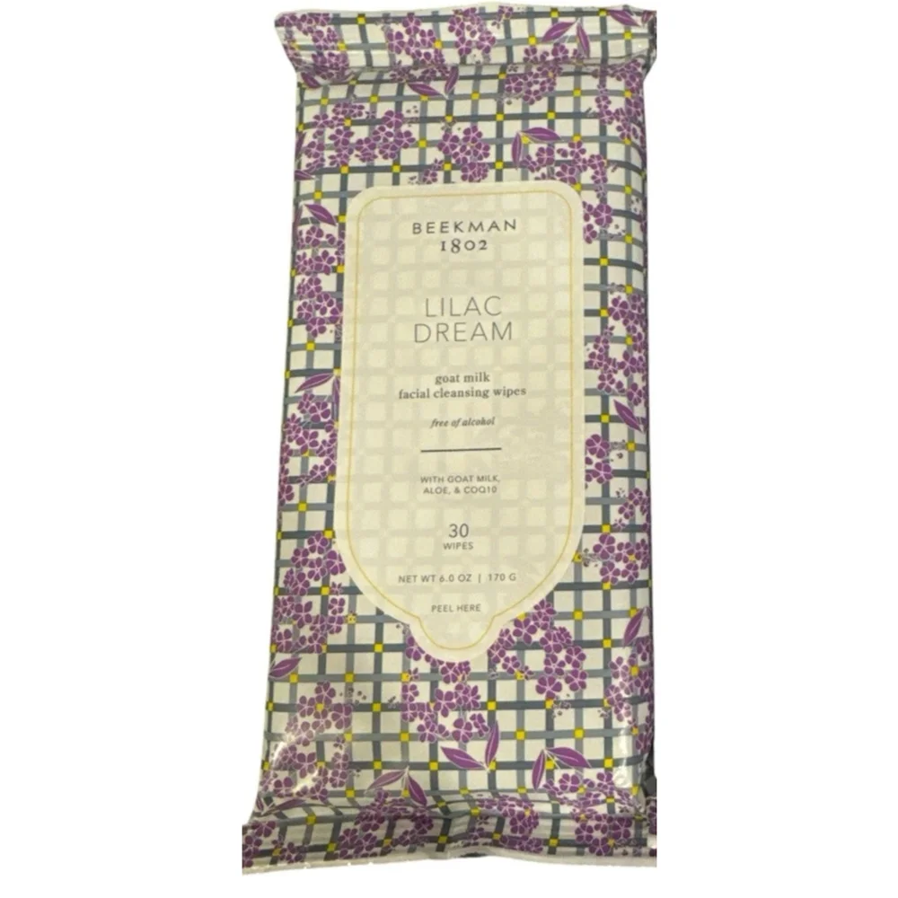 Beekman 1802 Unisex Facial Cleansing Wipes One Size Purple 30 wipes